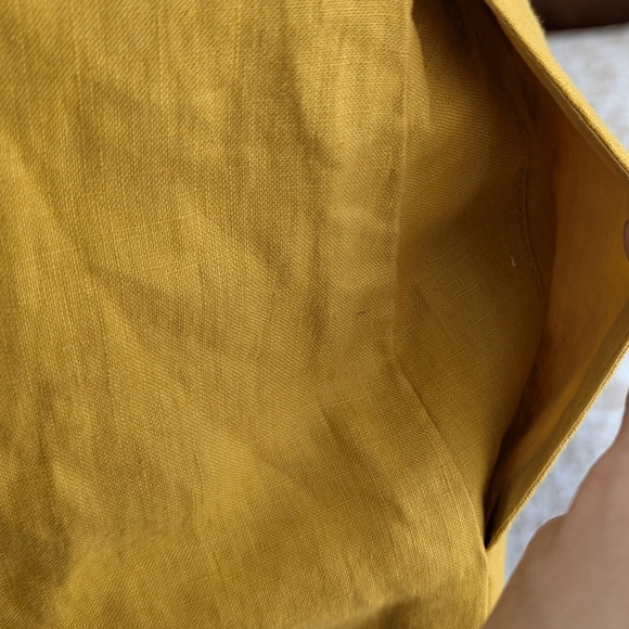 Boden Yellow Laura Linen Shift Dress Short Sleeve Summery Size 6 - Picture 10 of 13